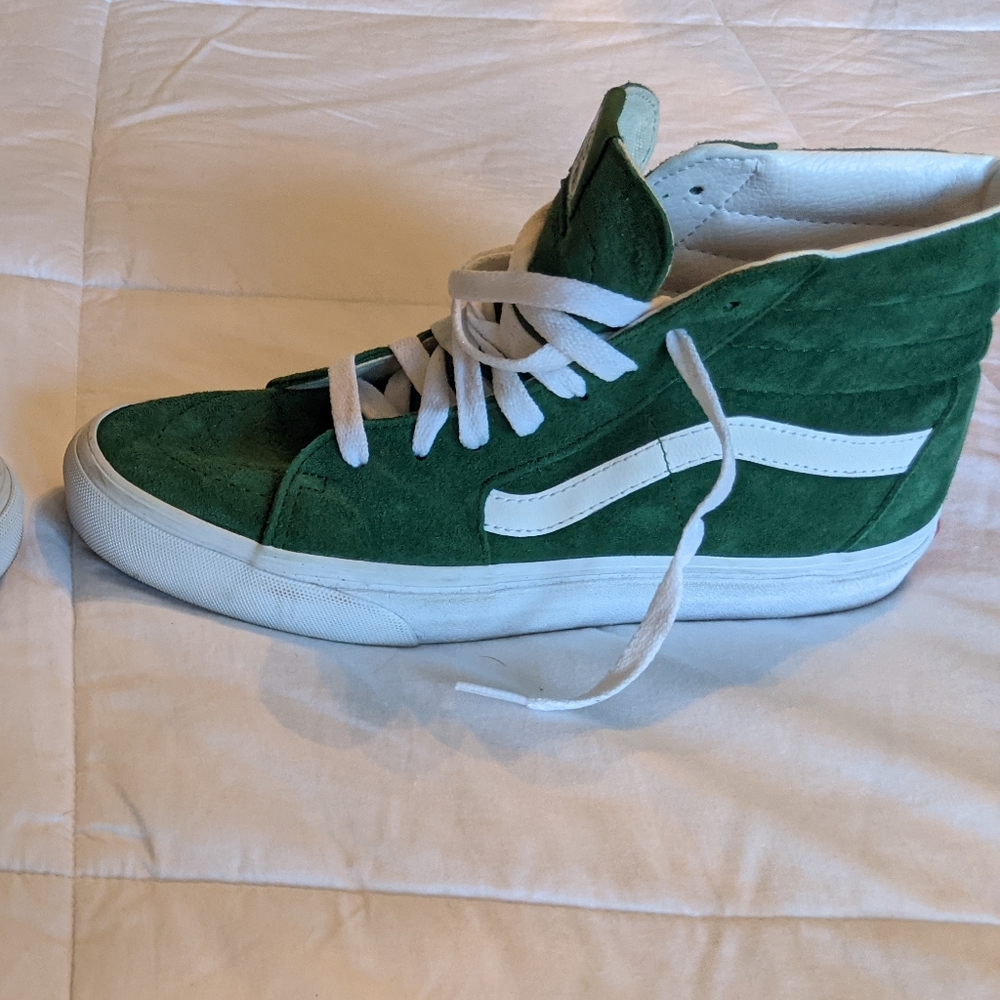 Vans green suede high tops (EUC)